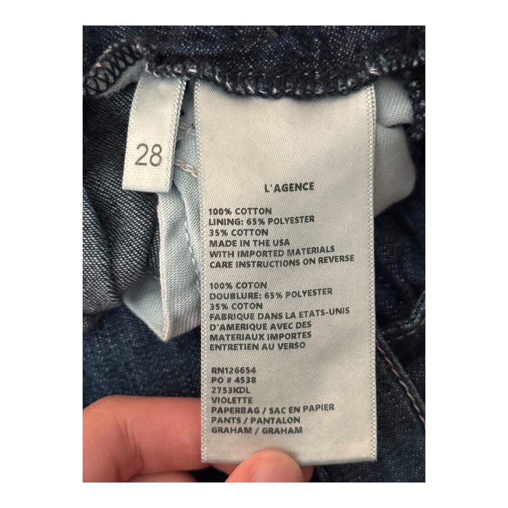 L'AGENCE pants Violette Cotton Paperbag blue size 28 - Picture 6 of 8
